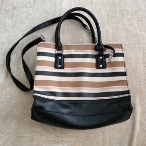 Nine West Multicolored Stripped Handbag With Crossbody Strap